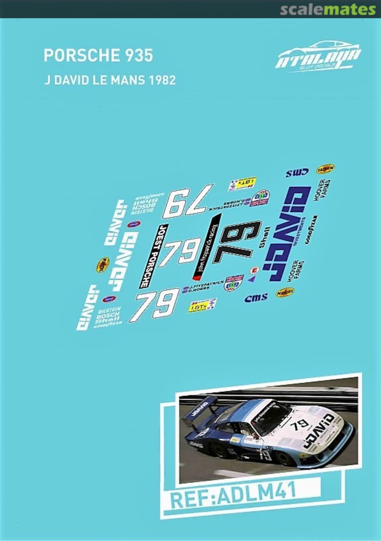 Boxart Porsche 935/78-81 "JDAVID" ADLM41 Atalaya Slot Decals