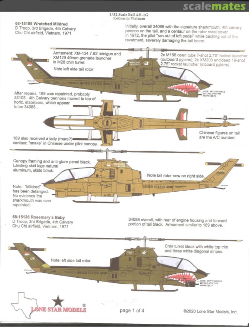 Boxart Bell AH-1G in Vietnam RG 127-042 Lone Star Models