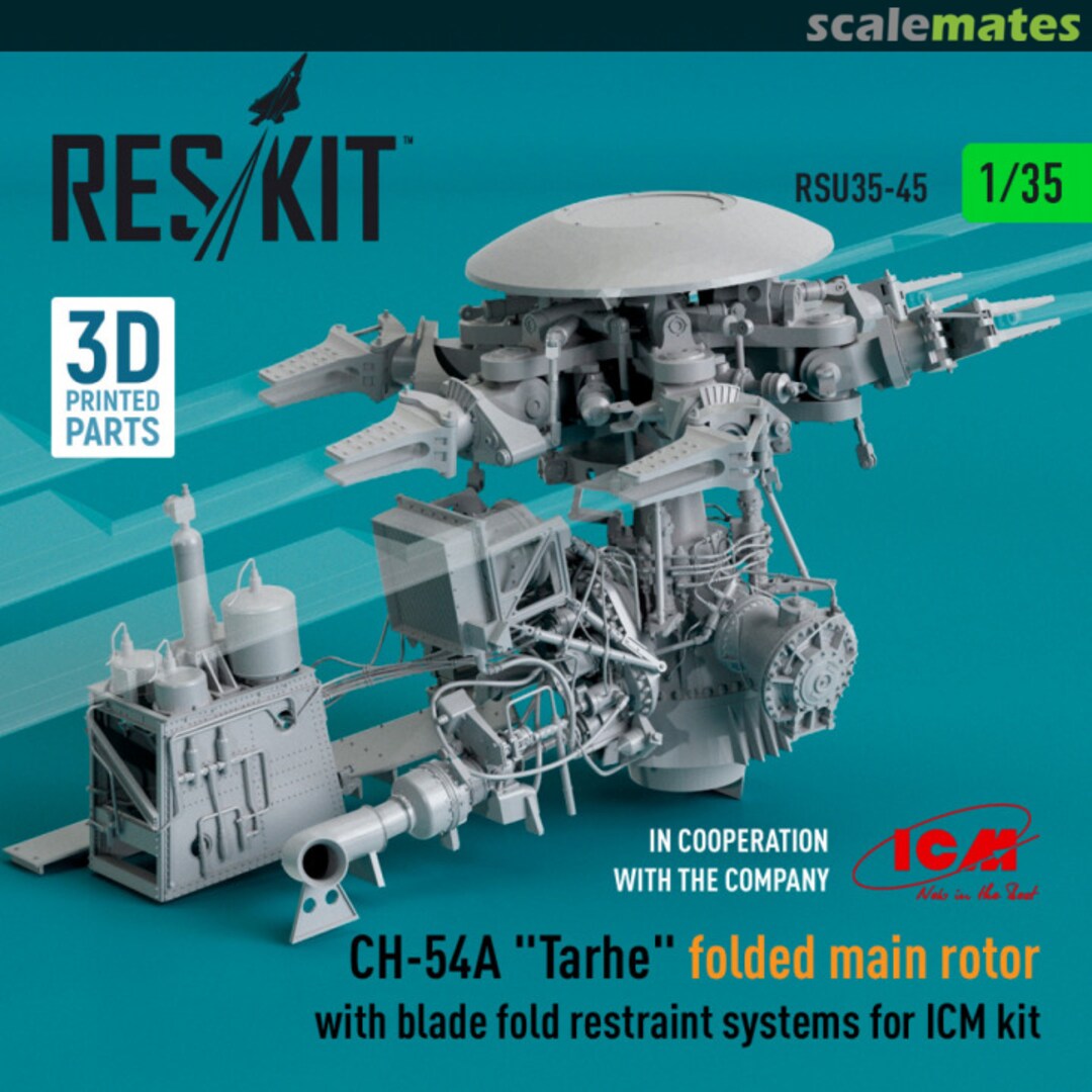 Boxart CH-54A "Tarhe" Folded main rotor with blade fold restraint systems RSU35-0045 ResKit