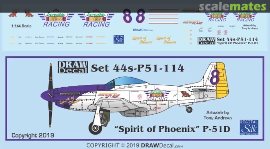 Boxart “Spirit of Phoenix” P-51D 44-P51-114 Draw Decal