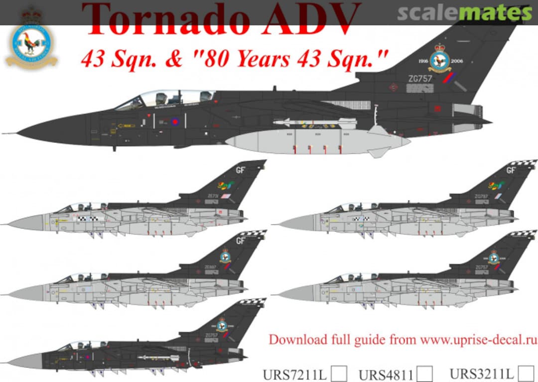 Boxart Tornado ADV 43 Sqn & "80 Years 43 Sqn", without stencils URS7211L UpRise