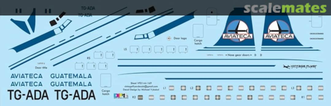 Boxart DC-6B Aviateca VFD072-169 Vintage Flyer Decals