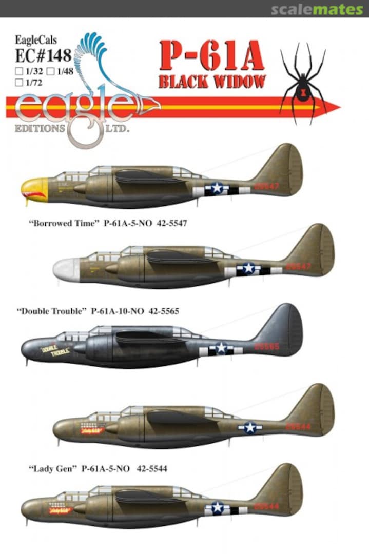 Boxart P-61A Black Widows EagleCals EC48-148 Eagle Editions