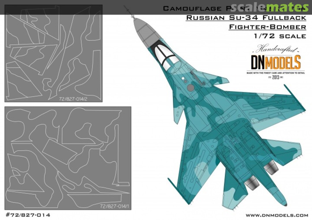 Boxart Sukhoi Su-34 Fullback Camouflage Paint Masks 72/827-014 DN Models