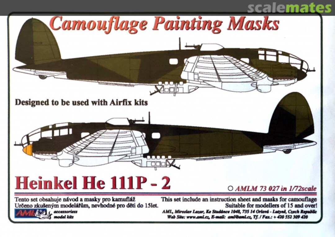 Boxart Heinkel He 111P-2 Camouflage Painting Mask AMLM 73 027 AML