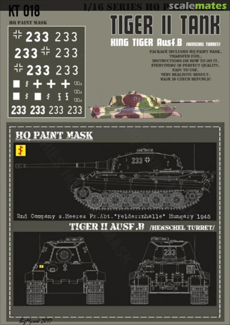 Boxart Kingtiger 2nd Company s.Heeres Pz.Abt. 'Felderrnhalle' Hungary March 1945 Paint Mask KT 018 HQ-Masks