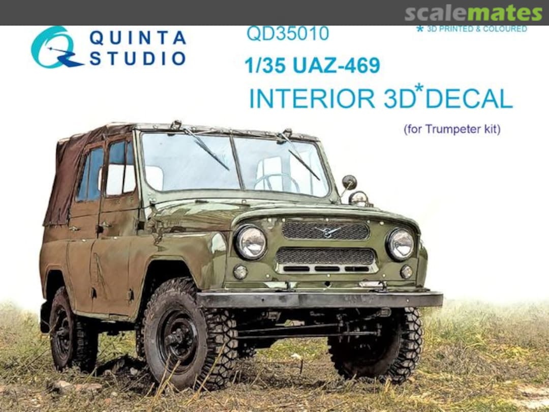 Boxart UAZ 469 interior 3D decals QD35010 Quinta Studio