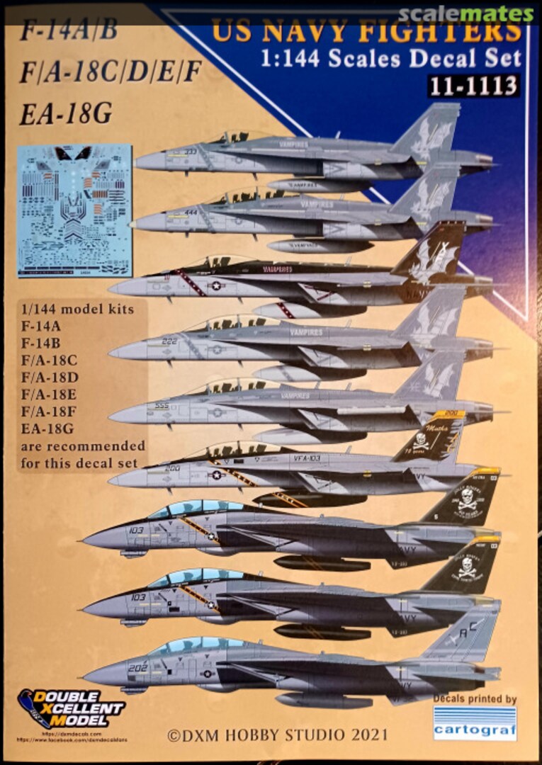 Boxart US Navy Fighters 11-1113 DXM Decals