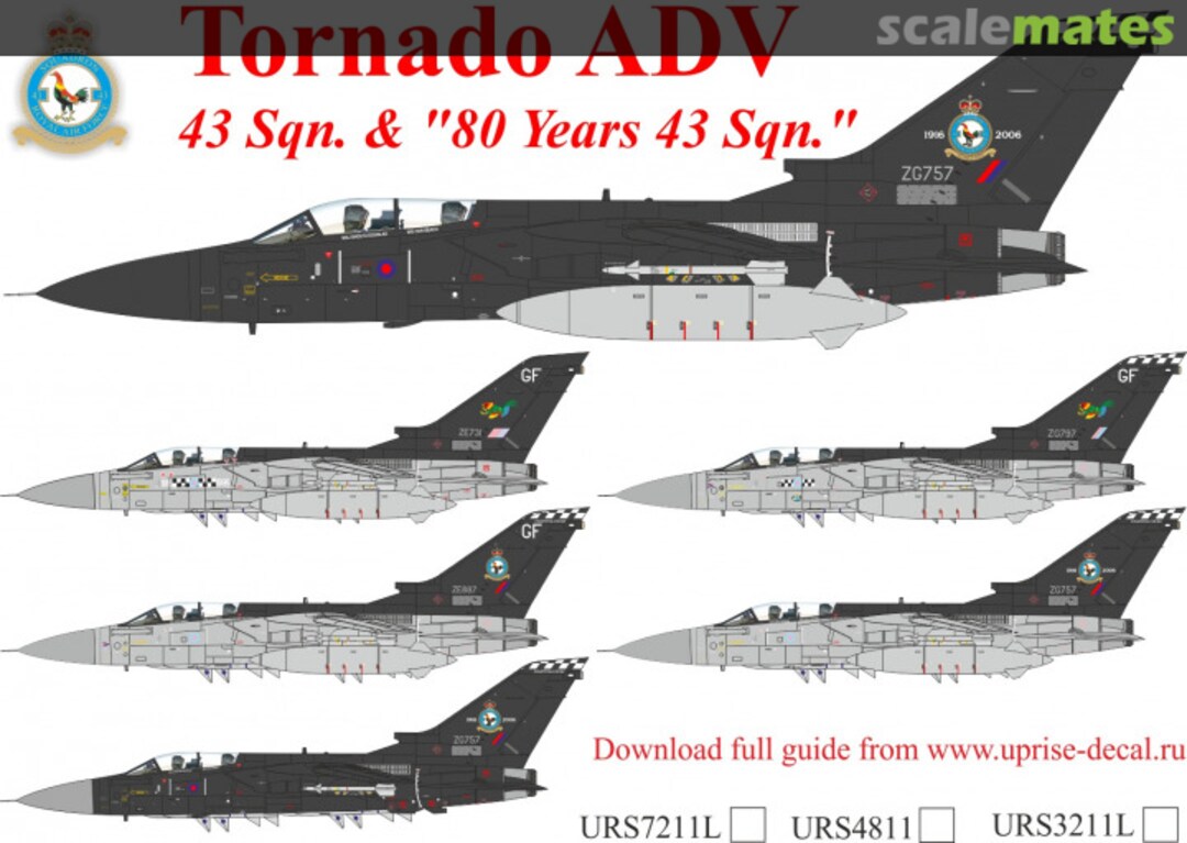 Boxart Tornado ADV 43 Sqn & "80 Years 43 Sqn", without stencils URS3211L UpRise