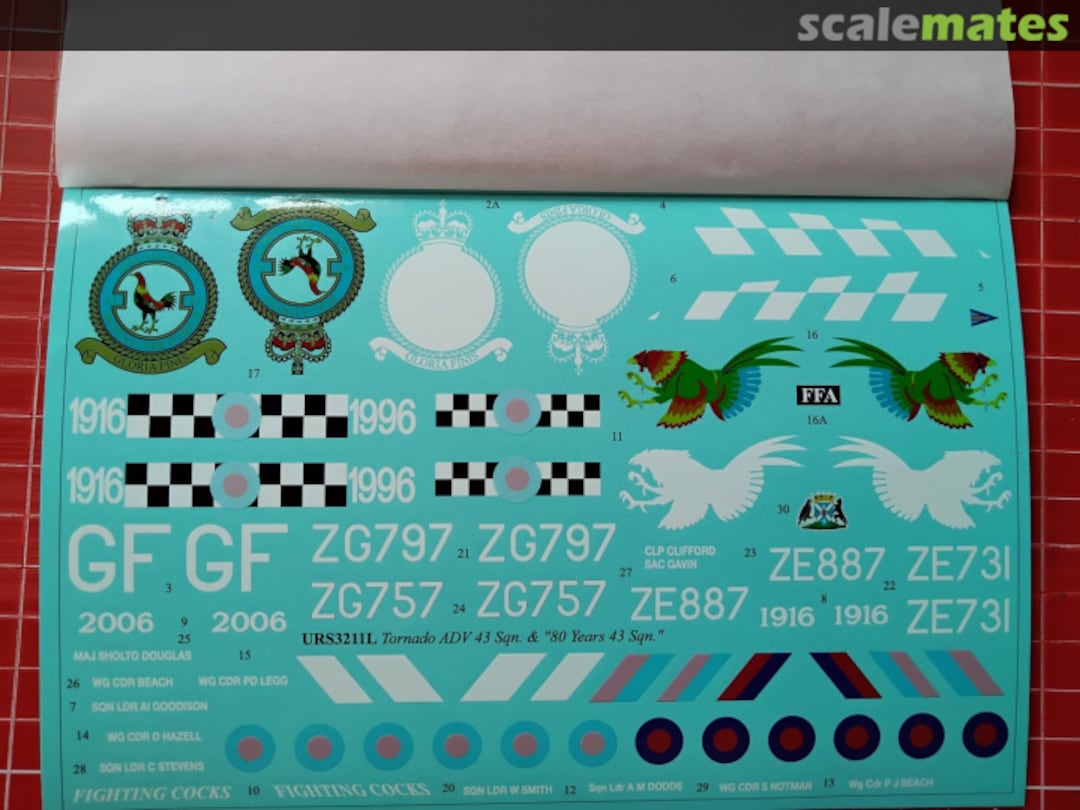 Contents Tornado ADV 43 Sqn & "80 Years 43 Sqn", without stencils URS3211L UpRise