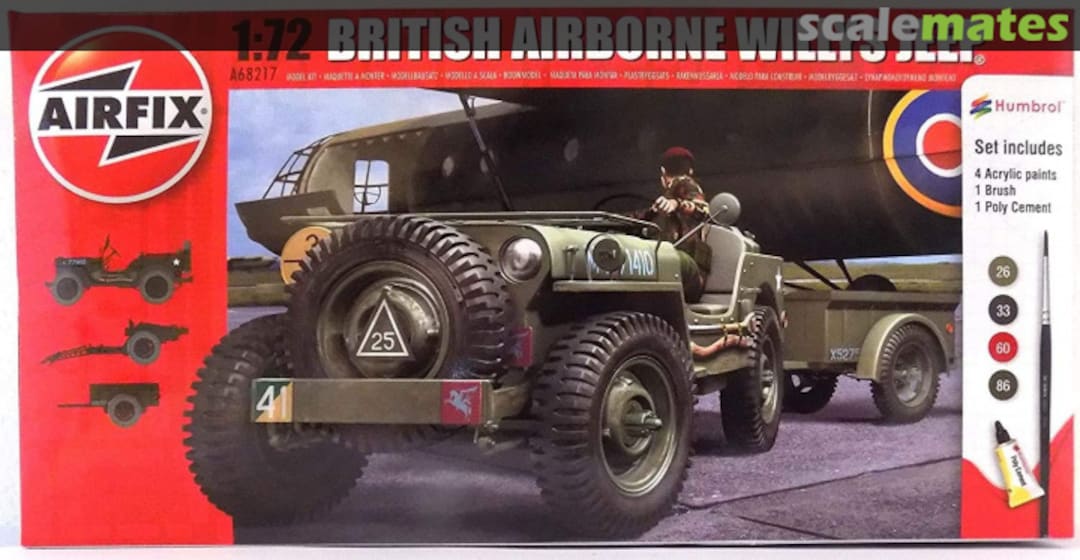 Boxart British Airborne Willys Jeep A68217 Airfix