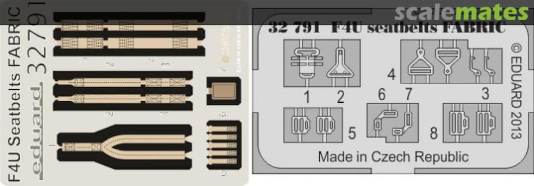 Boxart F4U seatbelts FABRIC - Tamiya - 32791 Eduard