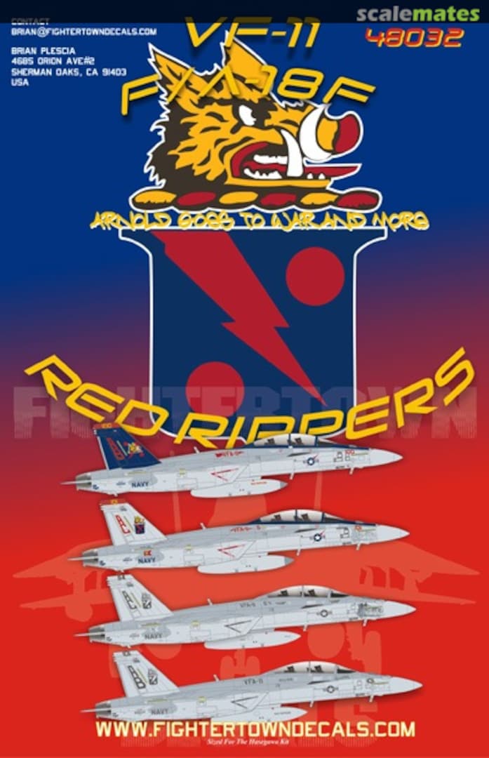 Boxart F-18F Super Hornet VFA-11 Red Rippers 48032 Fightertown Decals