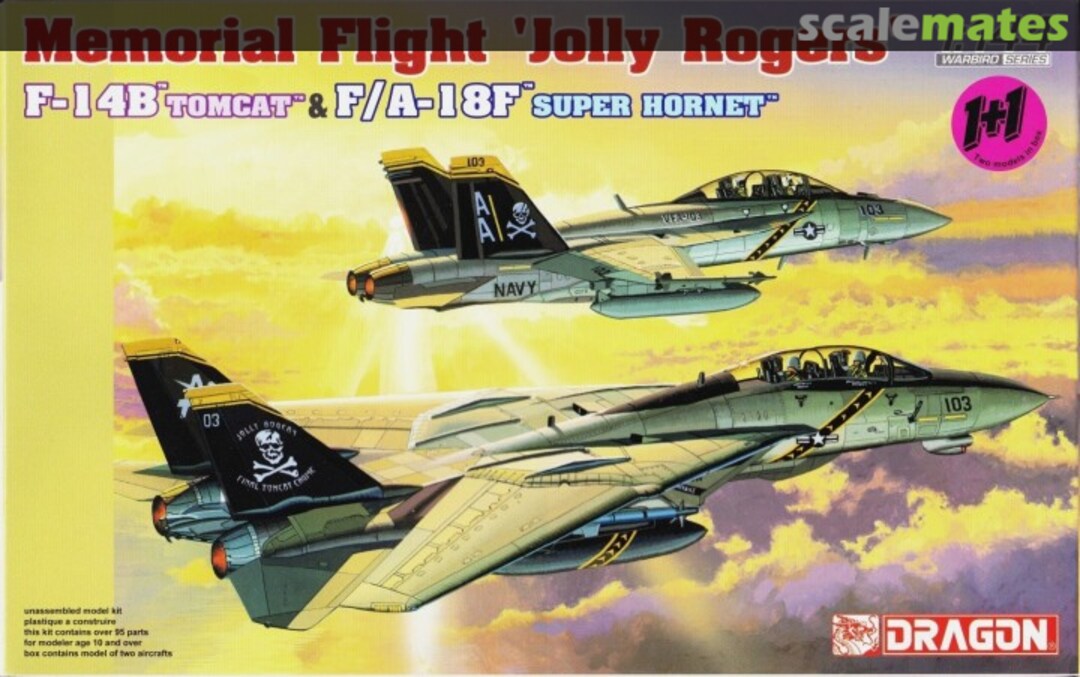 Boxart Memorial Flight 'Jolly Rogers' F-14B Tomcat & F/A-18F Super Hornet 4591 Dragon