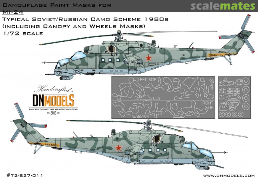 Boxart Paint Mask set for Mil Mi-24 Soviet/Russian Camo 1/72 72/827-011 DN Models