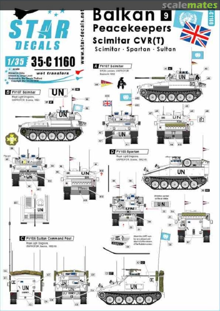 Boxart Balkan Peacekeepers # 9. Scimitar CVR(T). 35-C1160 Star Decals