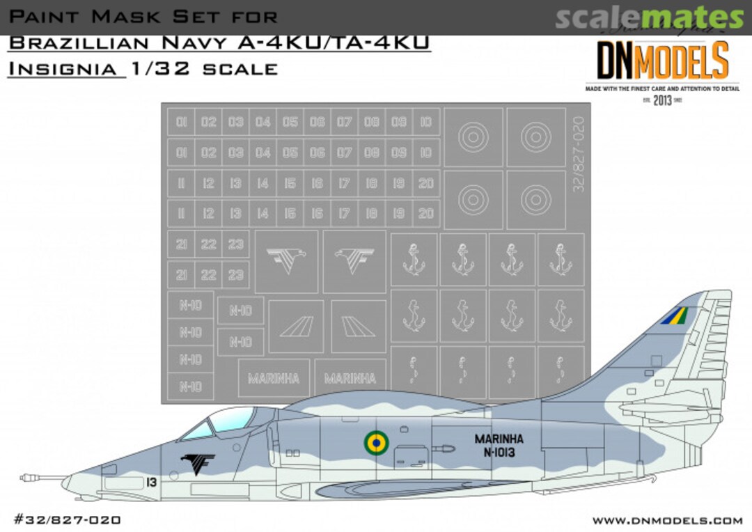 Boxart Brazilian MARINHA A-4KU/TA-4KU Skyhawk Insignia & Numbers Paint Mask Set 32/827-020 DN Models