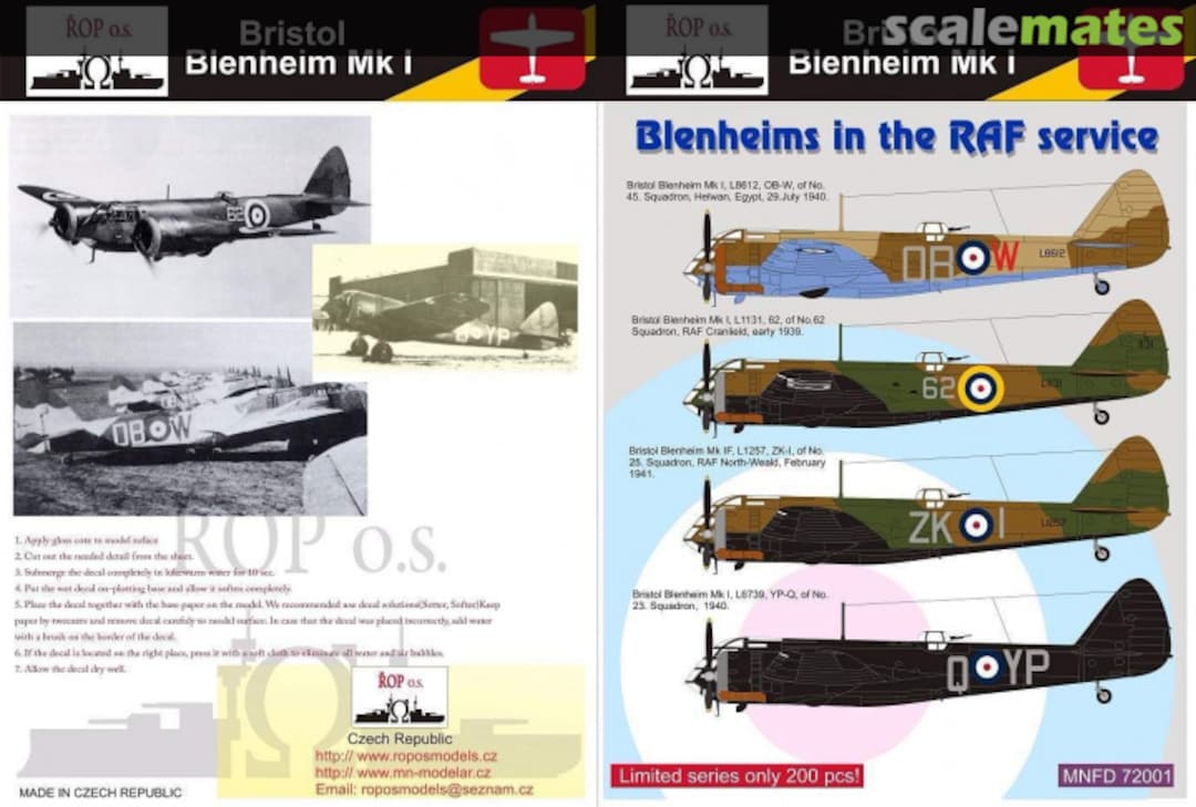 Boxart BRISTOL BLENHEIM MK I MNFDL72001 ROP o.s.