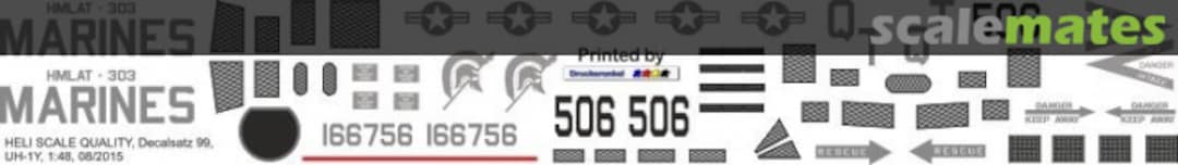 Boxart UH-1Y - US Marines Decal 99 Heli Scale Quality