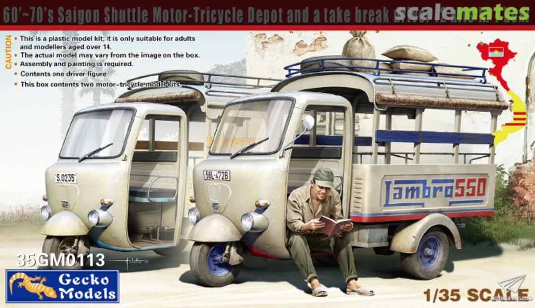 Boxart 60‘~70’s Saigon Shuttle Motor-Tricycle Depot and a take break drive 35GM0113 Gecko Models