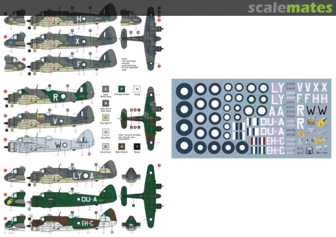 Contents Beaufighter 72001 DK Decals