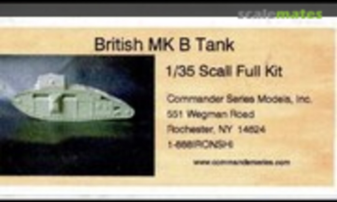 1:35 WWI British Mk.B Tank (Commander Series Models KSMKB)