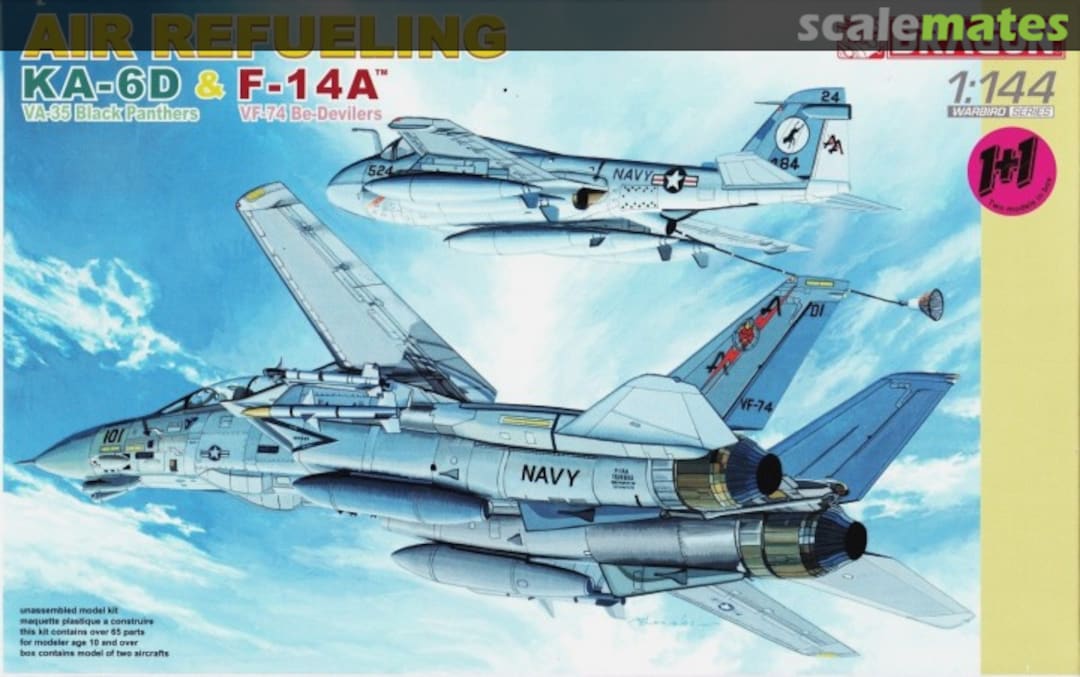 Boxart Air Refueling KA-6D VA-35 Black Panthers & F-14A VF-74 Be-Devilers 4595 Dragon