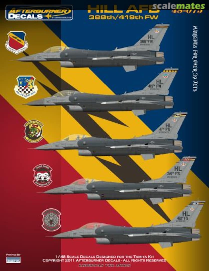 Boxart Hill AFB 388th/419th FW 48-075 Afterburner Decals