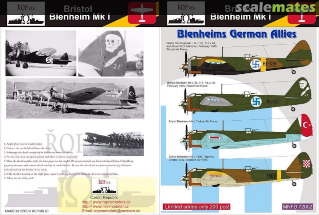 Boxart Bristol Blenheim Mk I - Blenheims German Allies MNFDL72002 ROP o.s.