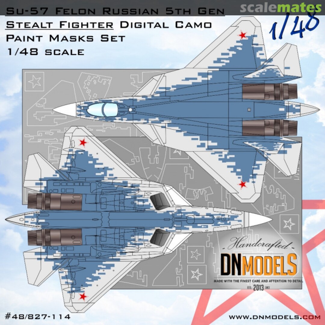 Boxart Su-57 Felon - Digital Camo Paint Masks Set 48/827-114 DN Models