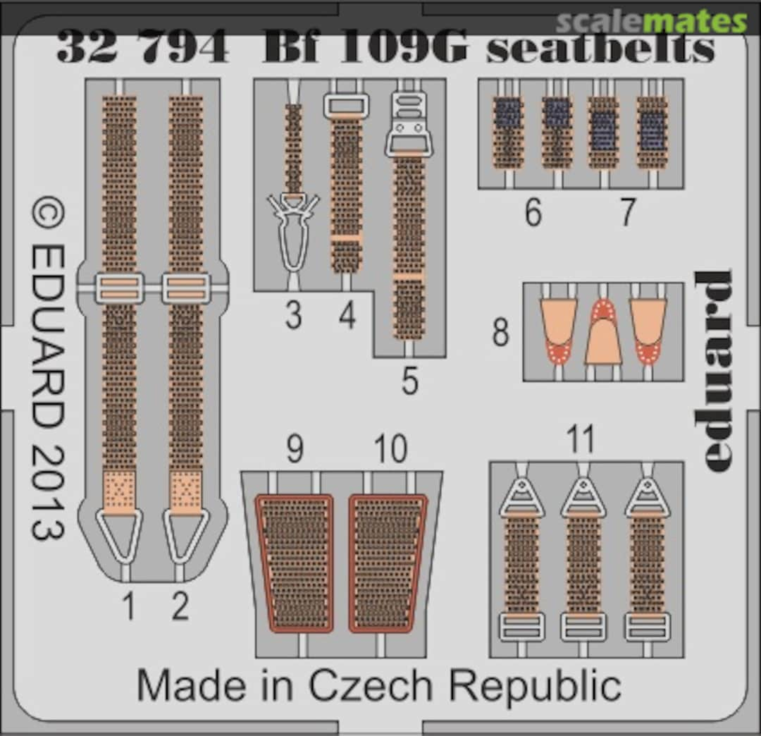 Boxart Bf 109G seatbelts - Revell - 32794 Eduard