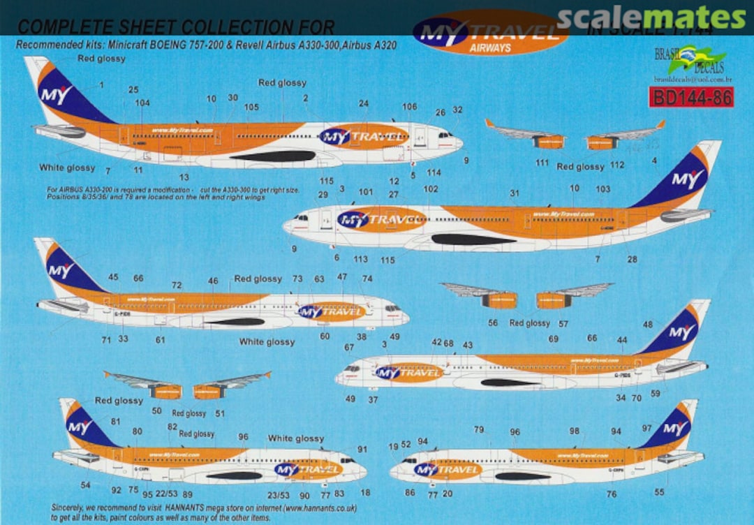 Boxart MyTravel Airways BD144-086 Brasil Decals