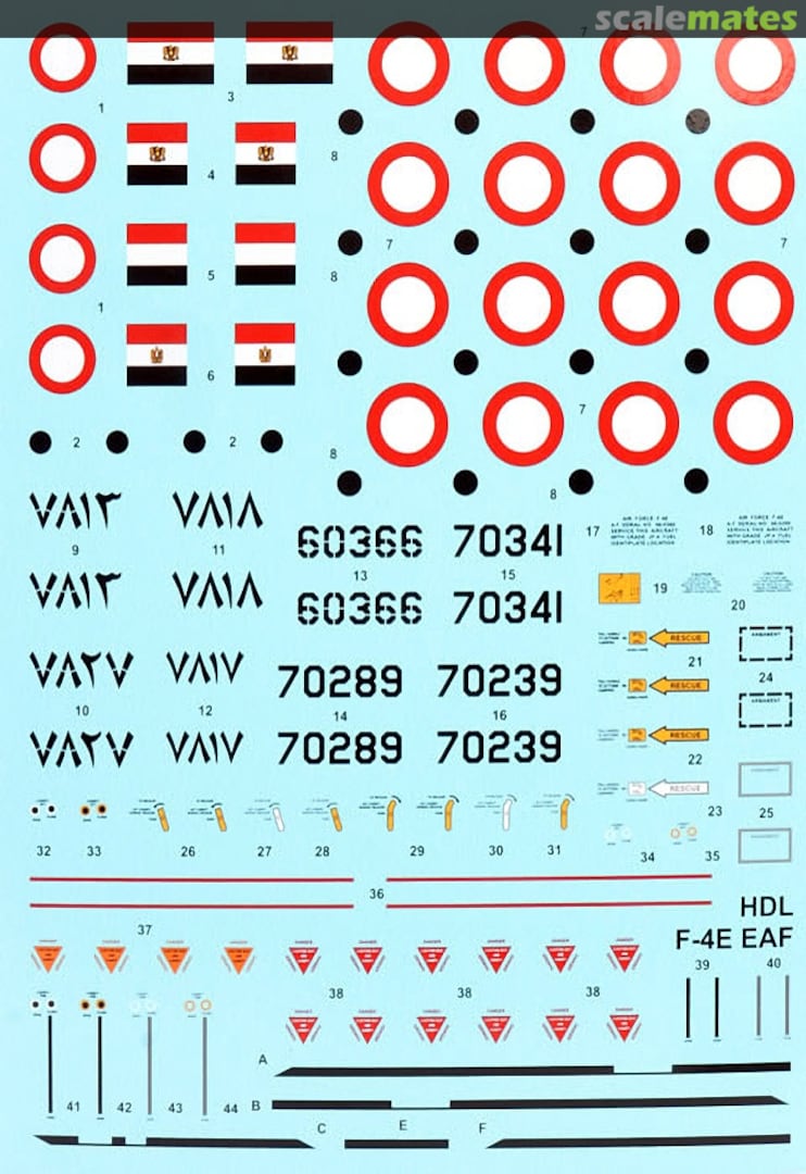 Boxart Egyptian Air Force F-4E Phantom IIs 48-033 Hi-Decal Line