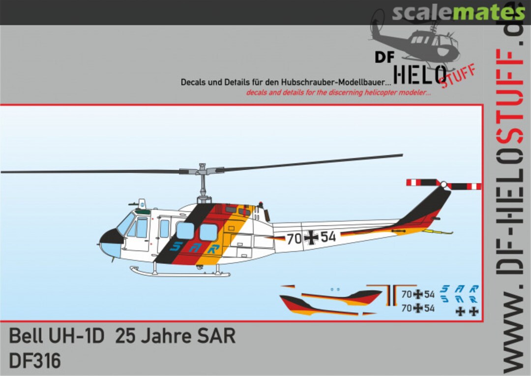 Boxart Decals UH-1D Sonderlackierung 25 Jahre SAR DF31672 DF HeloStuff