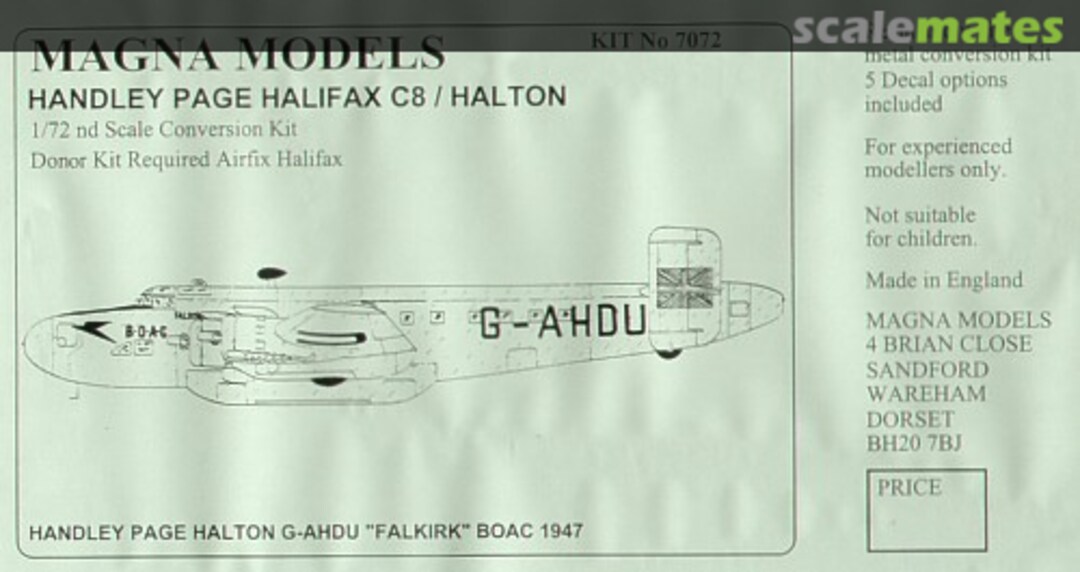 Boxart Handley Page Halifax C8 / Halton 7072 Magna Models