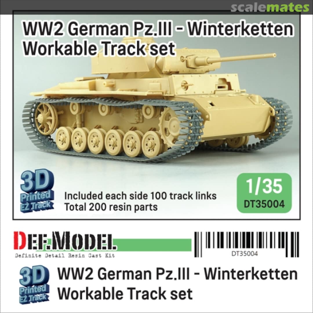 Boxart WW2 Pz.III - Winterketten Workable Track set DT35004 Def.Model