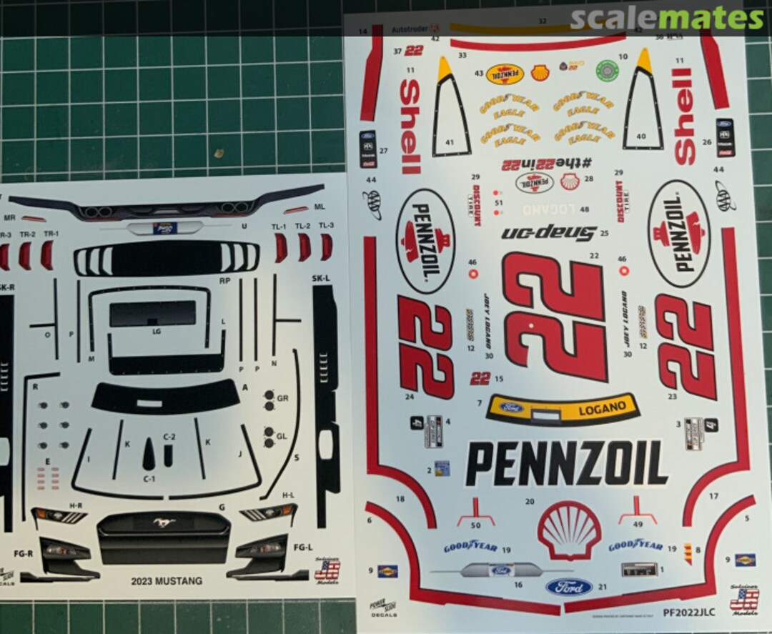 Boxart #22 Shell Pennzoil Joey Logano 2022 Championship Mustang  Powerslide Decals