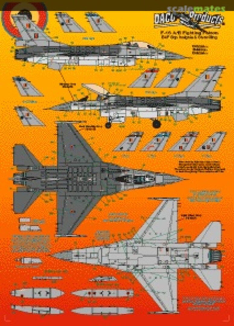 Boxart F-16A/B Fighting Falcon Standard Stencilling & BAF Markings DCD7239 Daco Products