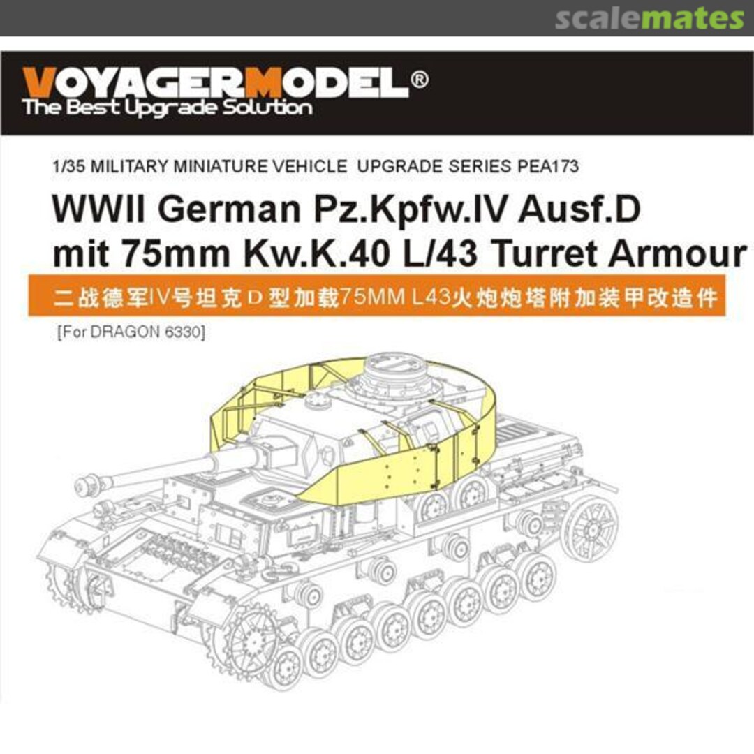 Boxart Panzer IV Ausf. D mit 75mm Kw.K.40 L/43 Turret Armour PEA173 Voyager Model