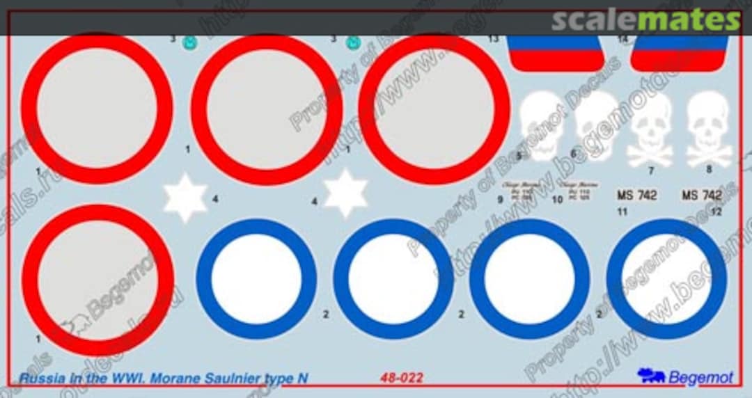 Boxart Morane Saulnier type N in WWI - Decals 48-022 Begemot