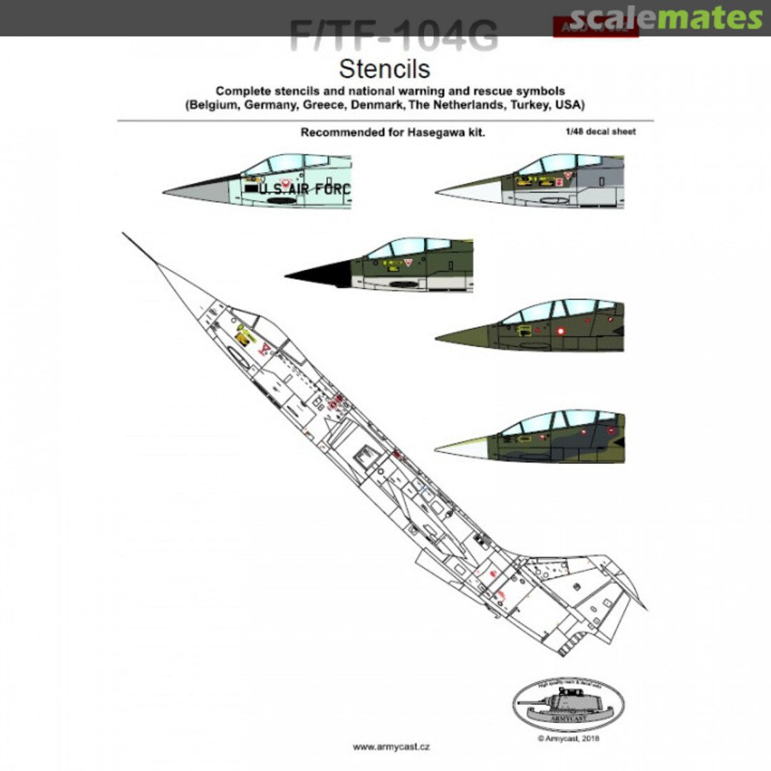 Boxart F/TF-104G Stencils ACD 48 002 Armycast M&M