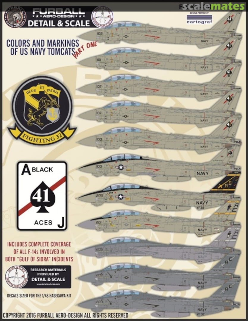 Boxart Colors And Markings of US Navy Tomcats F/D&S-4808 Furball Aero-Design