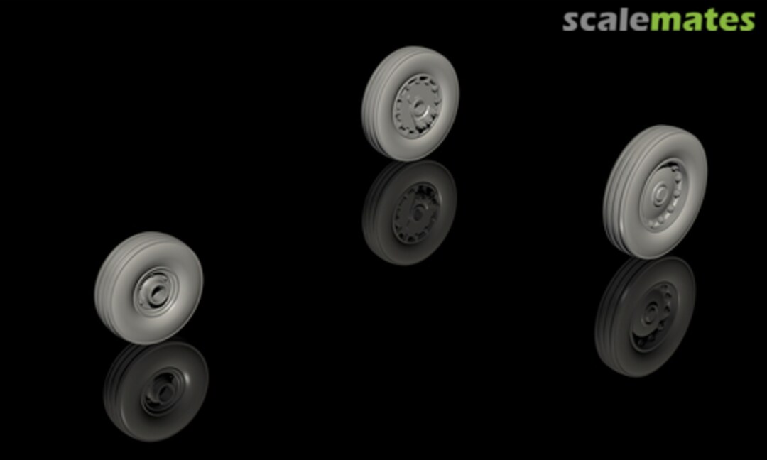 Boxart A-4C (Late) and Later Skyhawk Wheels (Late Type with Plain Hubs) for Fujimi/Hasegawa Kit Q72308 CMK