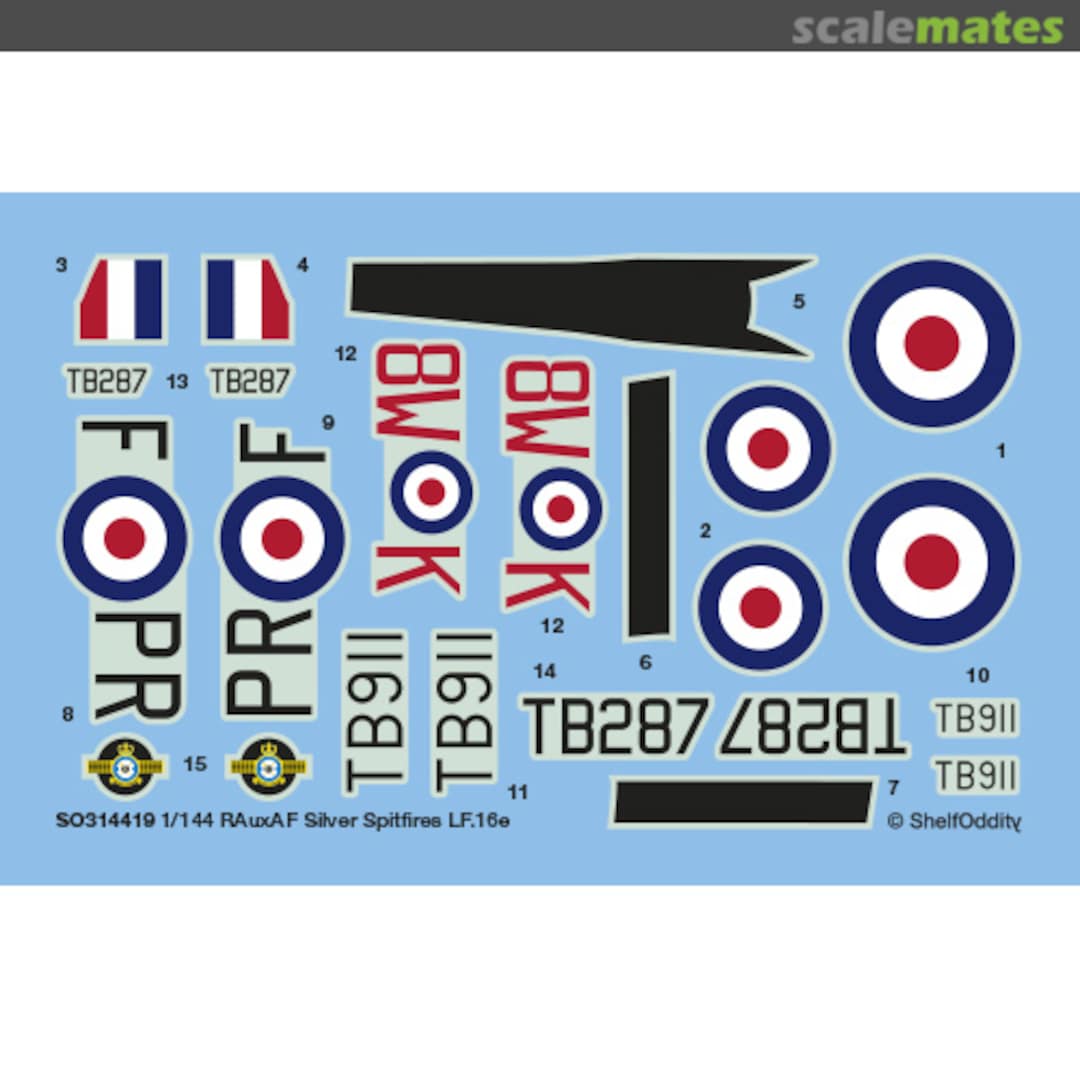 Boxart RAauxAF Silver Spitfires LF.16e SO314419 Shelf Oddity