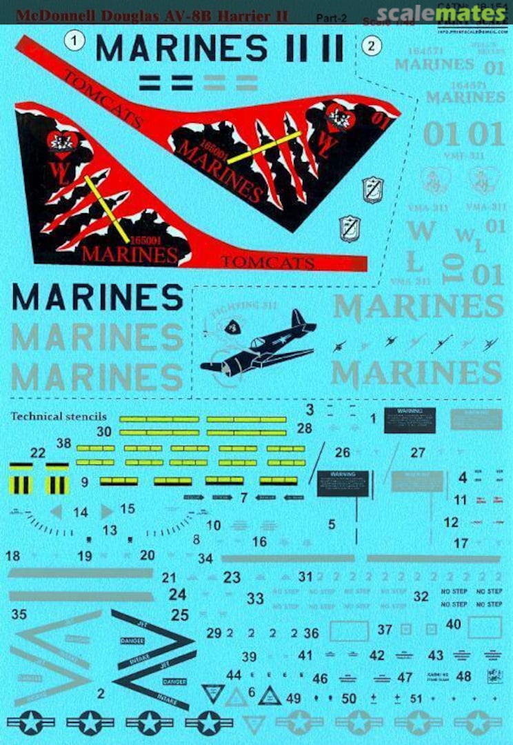 Boxart McDonnell Douglas AV-8B Harrier II 48-154 Print Scale