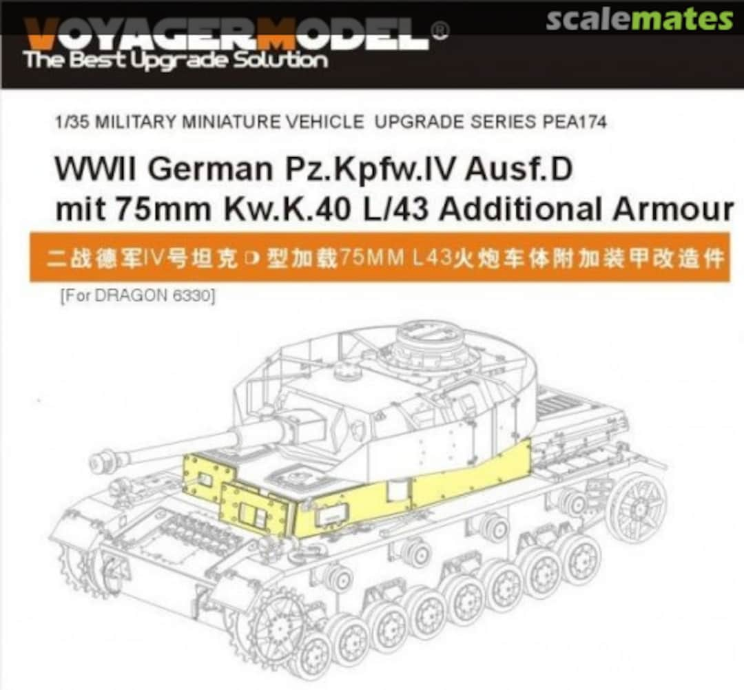 Boxart Panzer IV Ausf. D mit 75mm Kw.K.40 L/43 Add. Armour PEA174 Voyager Model