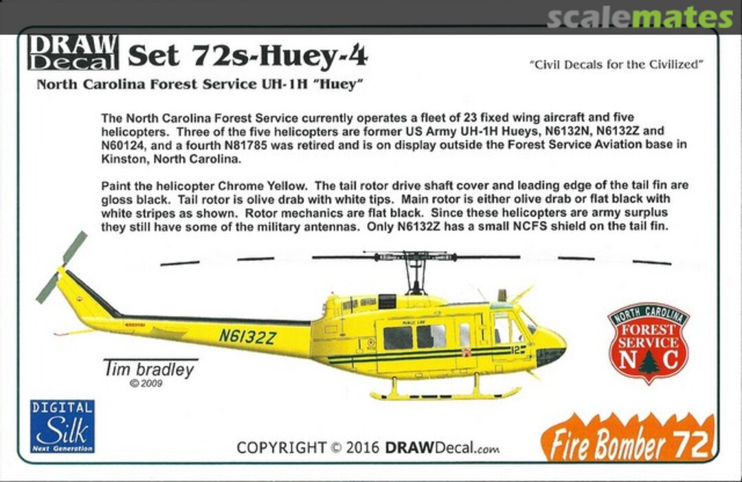 Boxart North Carolina Forest Service UH-1H "Huey" 72-Huey-4 Draw Decal