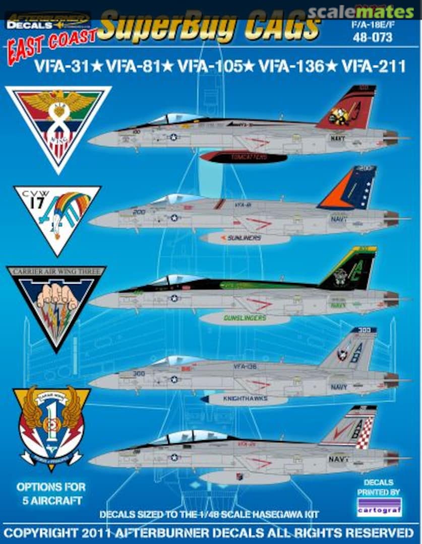 Boxart East Coast Superbug CAGs Part 1 48-073 Afterburner Decals