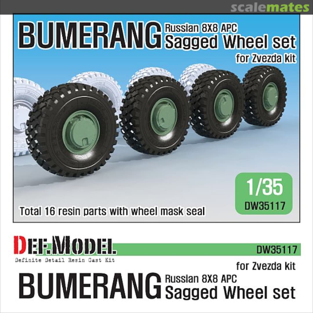 Boxart BUMERANG Russian 8X8 APC Sagged Wheel set DW35117 Def.Model