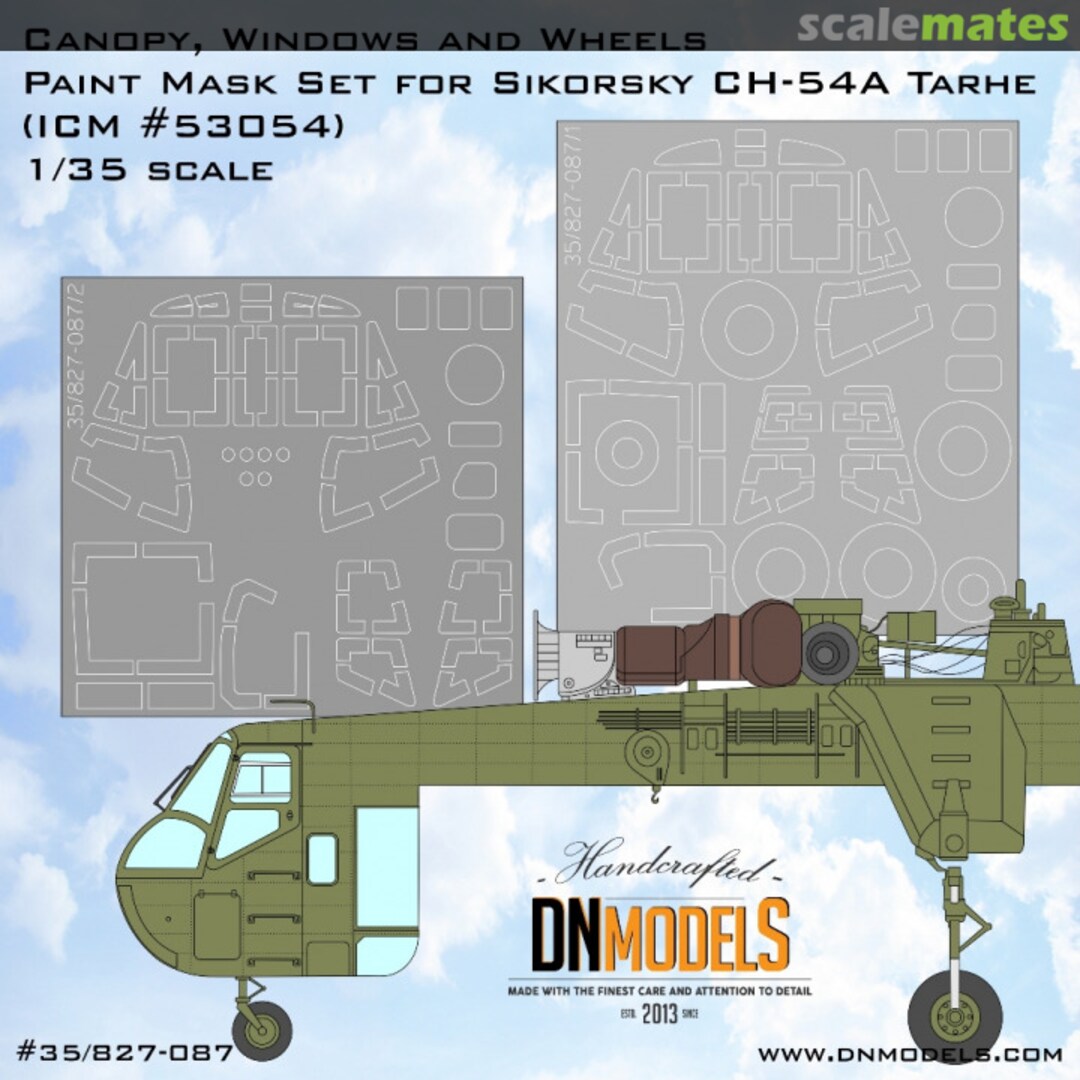 Boxart CH-54 Tarhe Canopy, Wheels & Windows Paint Masks Set 35/827-087 DN Models